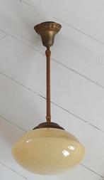 Mid-Century Opaline _ Pendant Lamp (1920), Ophalen, Glas, Vintage, 50 tot 75 cm