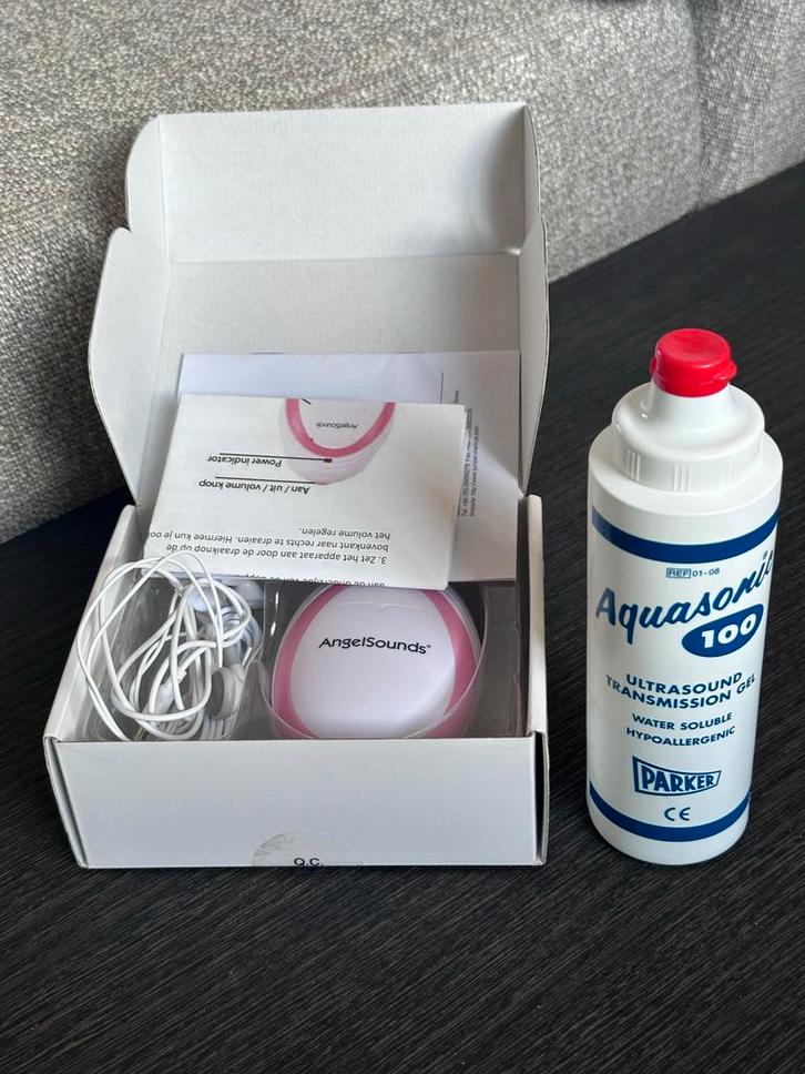 AngelSounds Doppler + gratis Gel (hartje baby luisteren), Kinderen en Baby's, Kraamcadeaus en Geboorteborden, Zo goed als nieuw