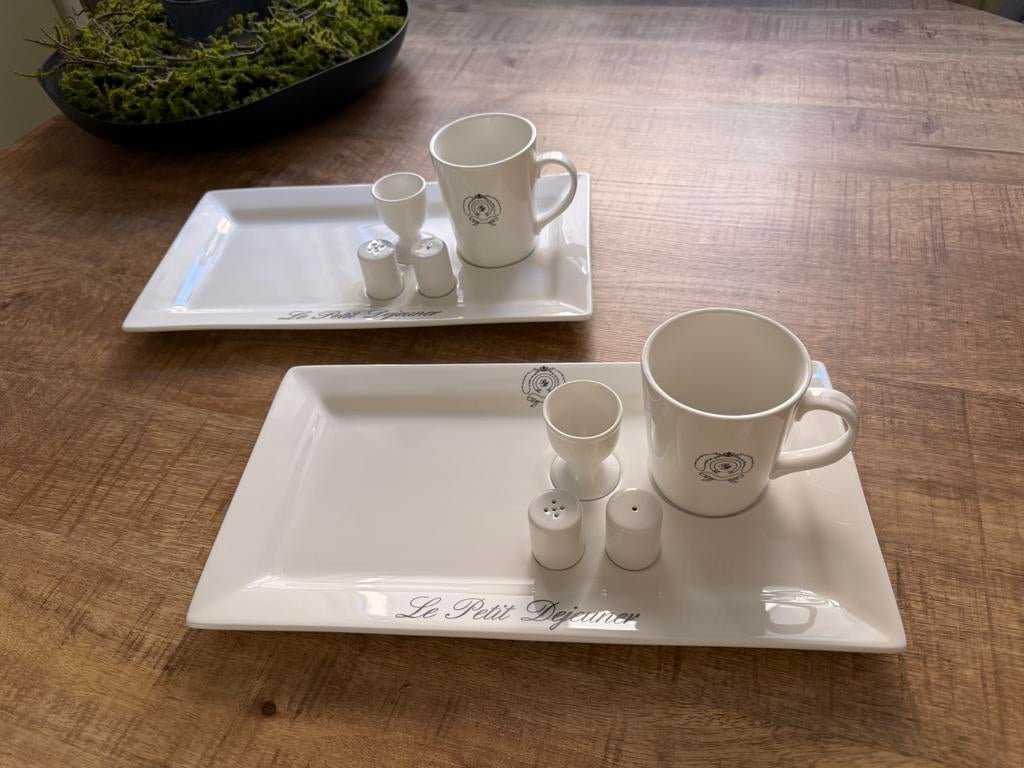 Rivièra Maison ontbijt servies set van 2, Huis en Inrichting, Keuken | Servies, Ophalen of Verzenden, Zo goed als nieuw, Bord(en)
