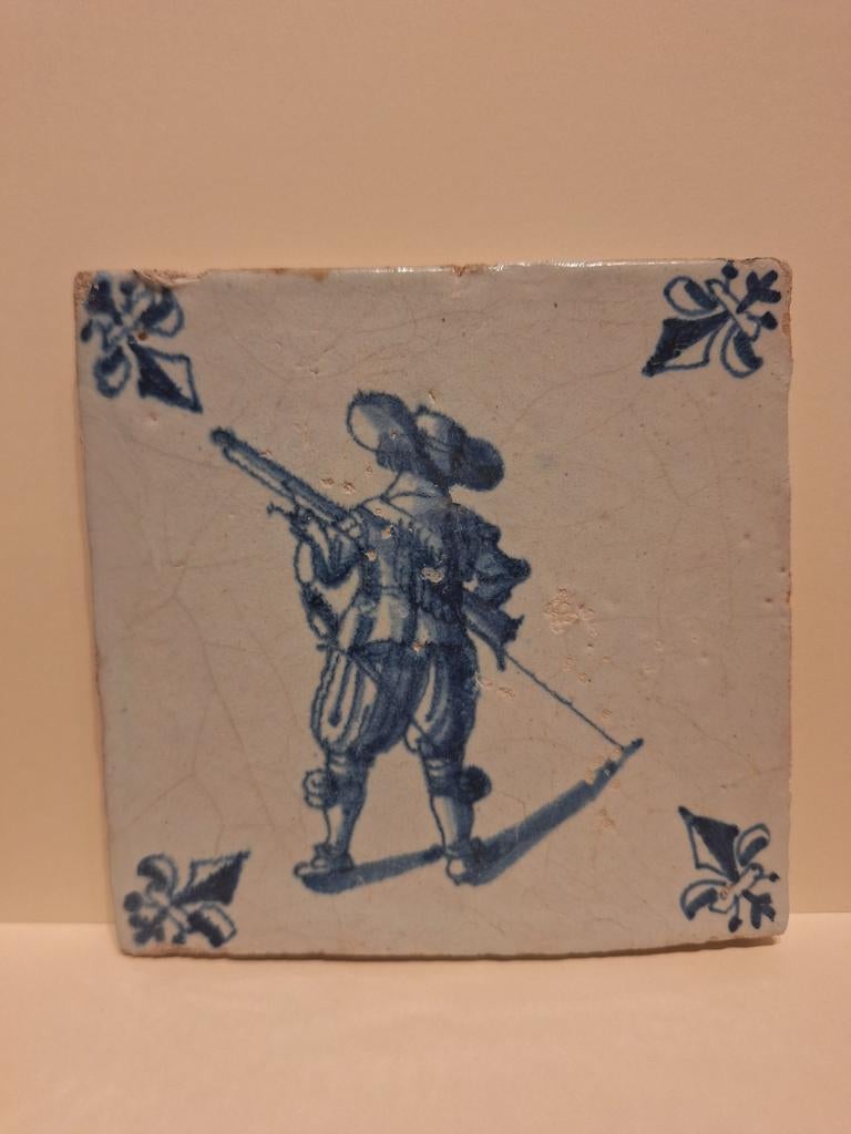 Antieke Delftsblauwe tegel, Ophalen of Verzenden