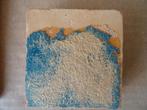 Vintage tegel tegeltje met vissen 5x5cm aardewerk tegel vis, Ophalen of Verzenden