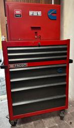 Grote vintage Facom gereedschapswagen met topkist IZGST, Ophalen