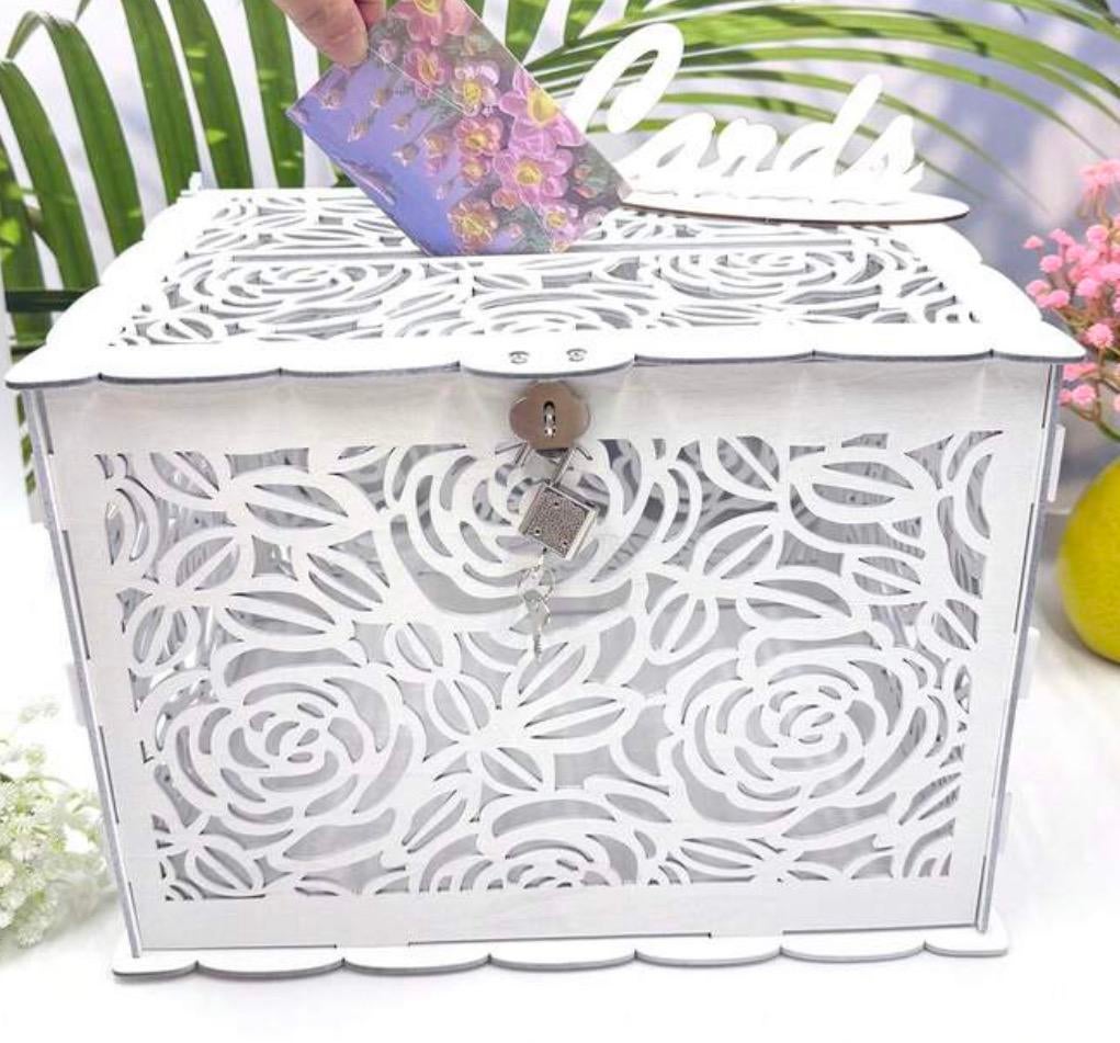 Kaarten doos - trouwerij / wedding, Ophalen of Verzenden, Zo goed als nieuw, Wit, Accessoires