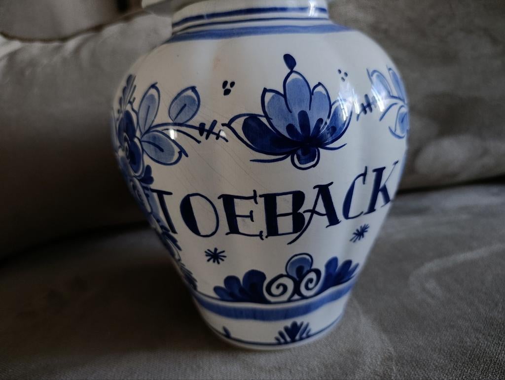 Delfts blauwe tabakspot met deksel, Antiek en Kunst, Ophalen of Verzenden