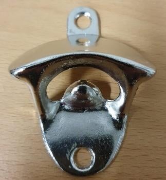 Bieropener van metaal wandopener zilver wanddeco flessen