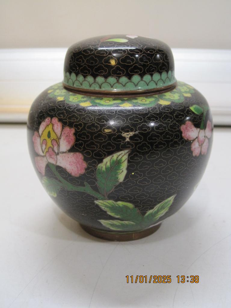 metalen chinees potje 10/10 cm (328), Ophalen of Verzenden