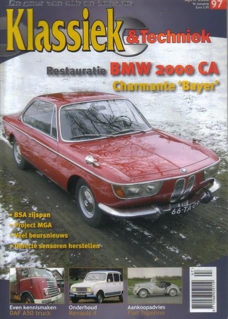 Klassiek & Techniek 97 2006 : BMW 2000 CA - Fiat Topolino, Boeken, Auto's | Folders en Tijdschriften, Gelezen, Algemeen, Ophalen of Verzenden