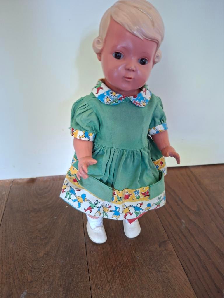 Antieke schildpad pop, Ophalen of Verzenden