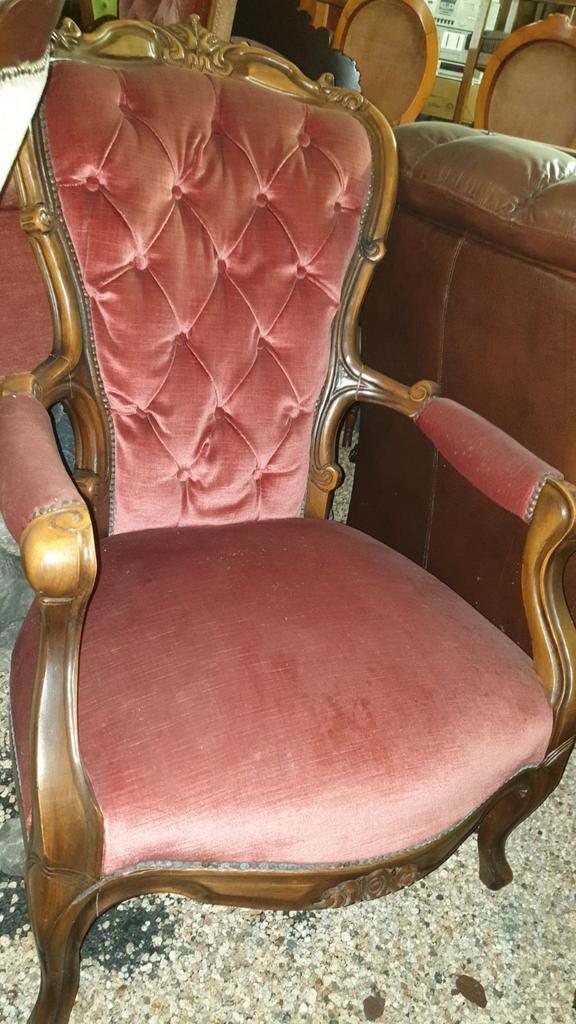 Barok fauteuil, Ophalen, Zo goed als nieuw, 75 tot 100 cm, Stof