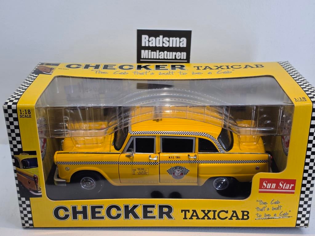 Checker Taxi Cab - Yellow - 1:18 Sun Star, Auto, Ophalen of Verzenden, Zo goed als nieuw, Sun Star
