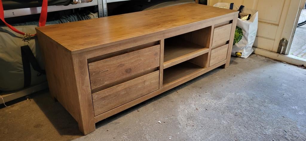 Teak tv meubel, Ophalen, 25 tot 50 cm, Minder dan 100 cm