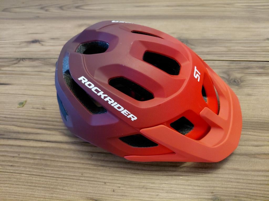 Rockrider ST500 MTB Helm - Rood/Paars (55-59 cm), M, Ophalen of Verzenden, Zo goed als nieuw, Rockrider