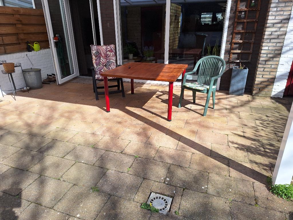 Tafel, Tuin en Terras, Ophalen, Gebruikt, Vierkant, Hout
