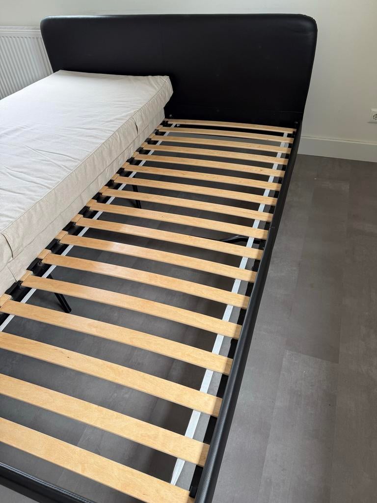 Tweepersoonsbed met lattenbodems en zgan matrassen, Huis en Inrichting, Slaapkamer | Bedden, Ophalen, Overige materialen, Gebruikt
