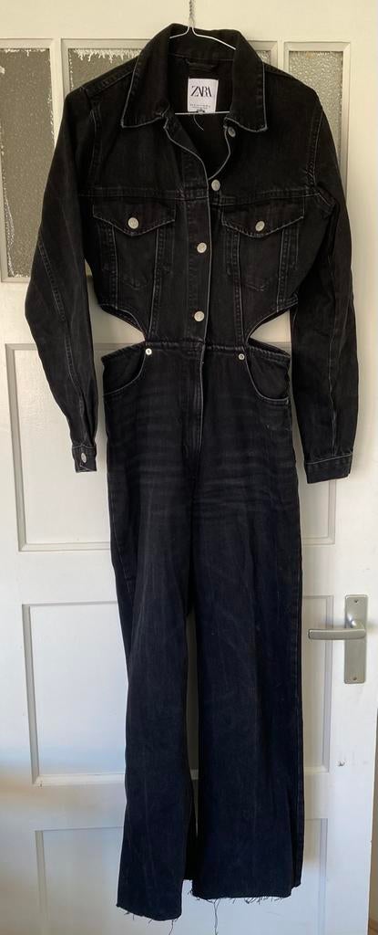 Zwart jeans broekpak/jumpsuit, Ophalen of Verzenden, Zo goed als nieuw, Maat 36 (S), Zwart