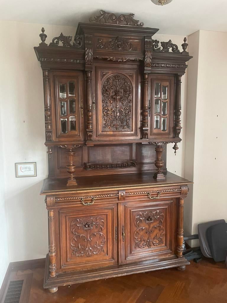 Monumentaal Meesterwerk Franse Henri II Buffetkast 255cm H, Huis en Inrichting, Kasten | Buffetkasten, Ophalen, 25 tot 50 cm, Eikenhout