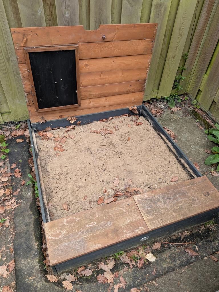 Houten Zandbak met Zitjes en Deksel