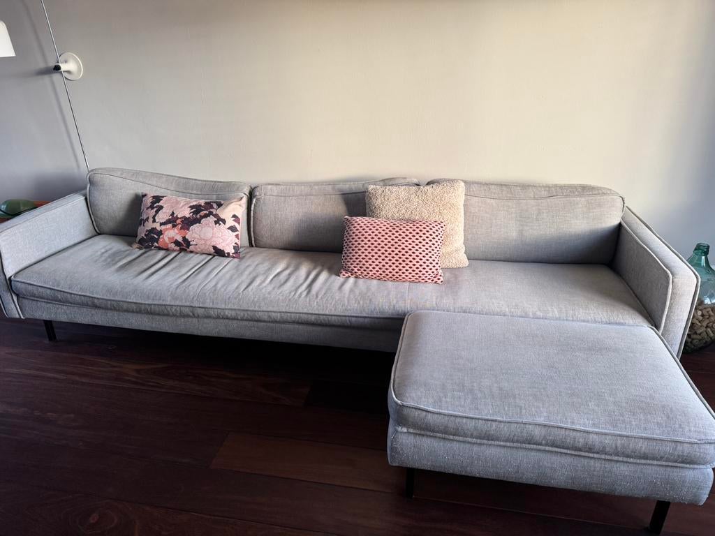 GRATIS • Bank Loods5 Design • grijs • losse poef, Ophalen, Gebruikt, Stof