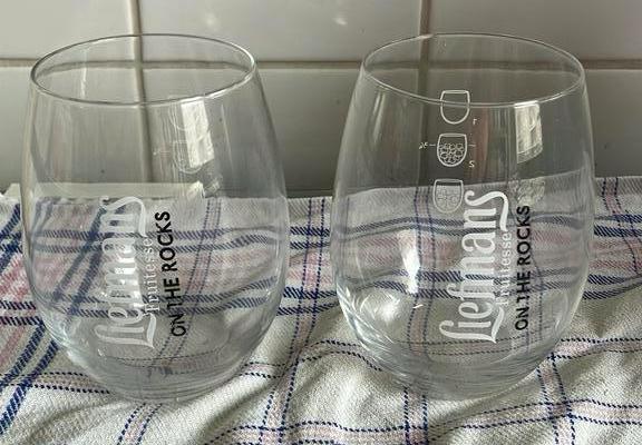 2 Liefmans fruitesse on the rocks glazen, Verzamelen, Glas en Borrelglaasjes, Ophalen of Verzenden, Zo goed als nieuw, Bierglas