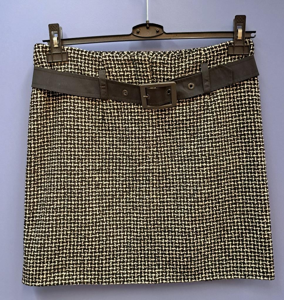 Orwell rok zwart wit tweedstof printje iets wollig M 43674, Maat 38/40 (M), ., Zwart, Orwell