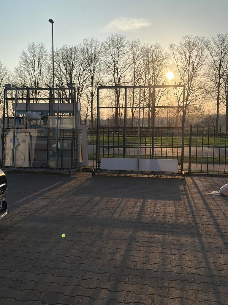 2 Glasbokken voor transport of opslag van glas, Doe-het-zelf en Verbouw, Glas en Ramen, Ophalen of Verzenden, Gebruikt, Overige typen