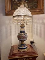 Prachtige staande lamp porselein en echte Cristal 70 cm hoog, Antiek en Kunst, Ophalen