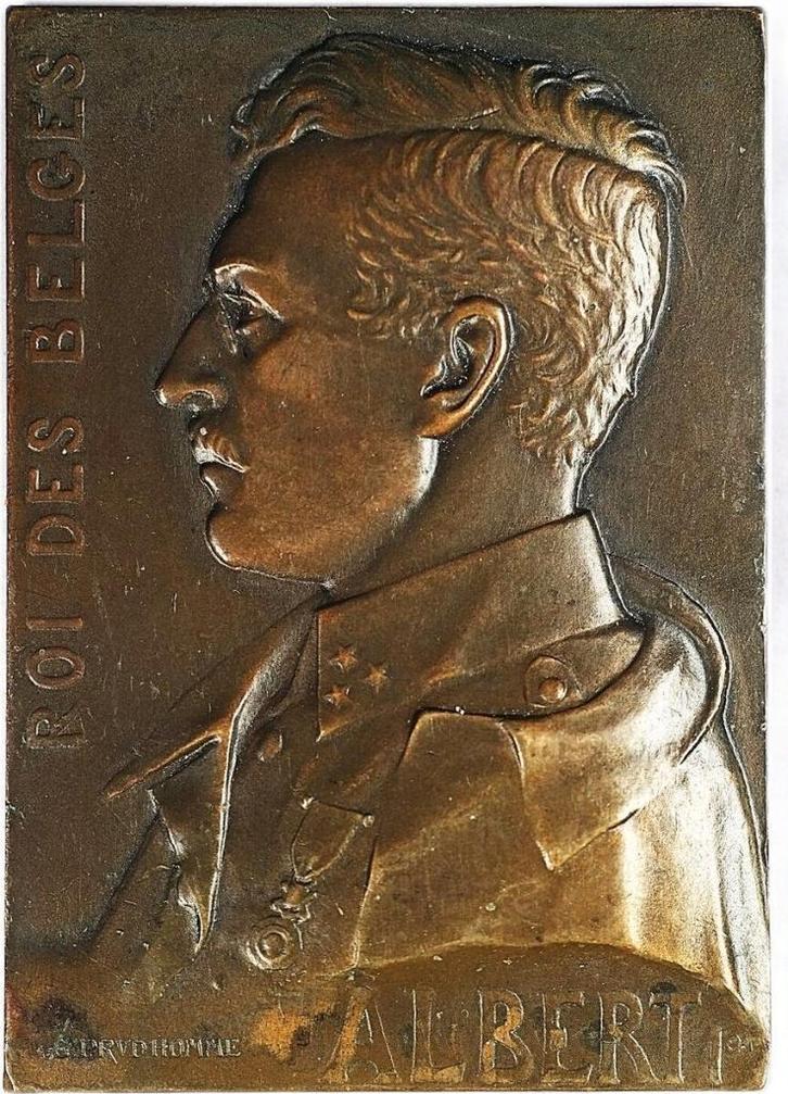 België penning 1918 Albert I Virtus Violentiae Victrix EF, Postzegels en Munten, Penningen en Medailles, Overige materialen, Buitenland