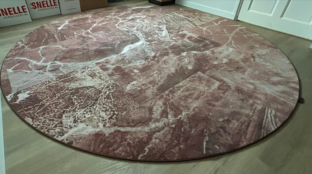 Vloerkleed Desso oudroze rond 3m doorsnede, Huis en Inrichting, Stoffering | Tapijten en Kleden, Gebruikt, Bruin, Rond, 200 cm of meer