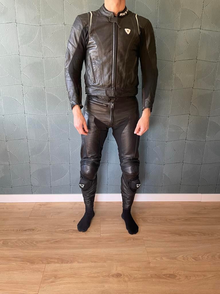 REV'IT! Leren Motorpak (Jas en Broek) Maat 48, Ophalen of Verzenden, Tweedehands, Heren, Jas | leer