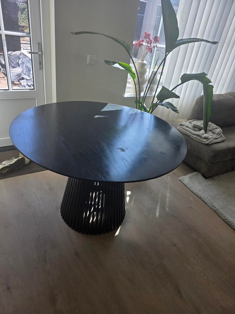 Ronde tafel zwart 120cm, Huis en Inrichting, Tafels | Salontafels, Rond, Ophalen of Verzenden, 75 cm of meer, 100 tot 150 cm