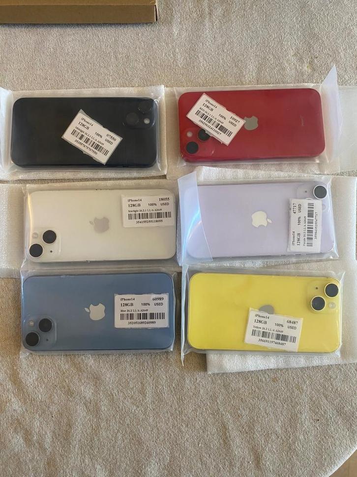 Iphone 14 128gb met 1 jaar garantie bat 100% alle kleuren, Telecommunicatie, Mobiele telefoons | Apple iPhone, Nieuw, 128 GB, iPhone 14