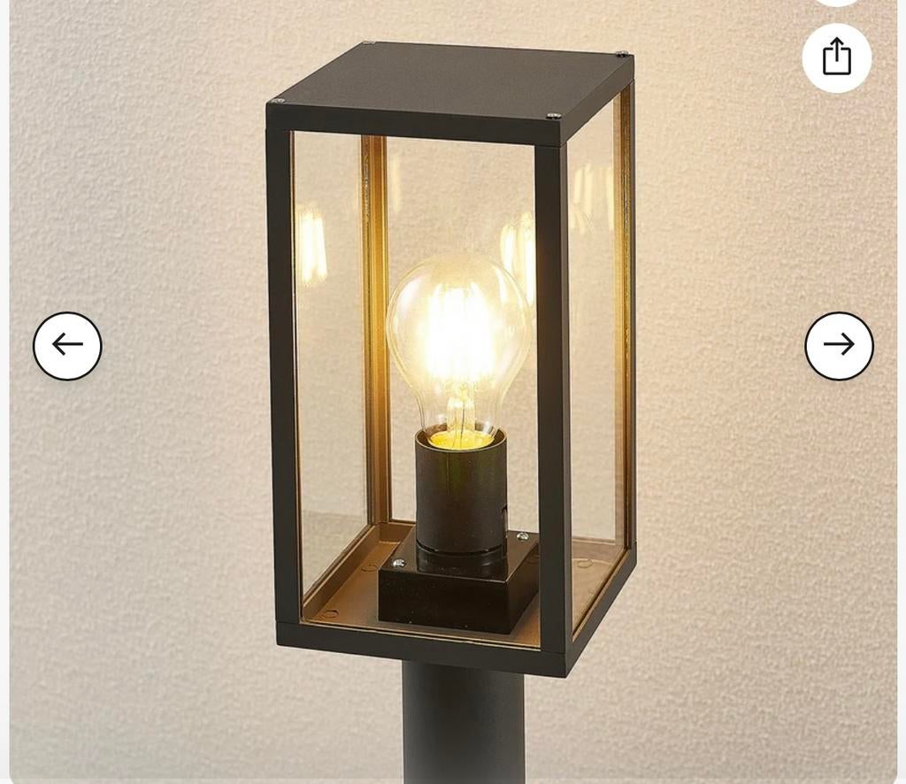 Twee nieuwe tuinlampen Qazqa type Rotterdam, Minder dan 50 watt, Staande lamp, Nieuw, Ophalen of Verzenden