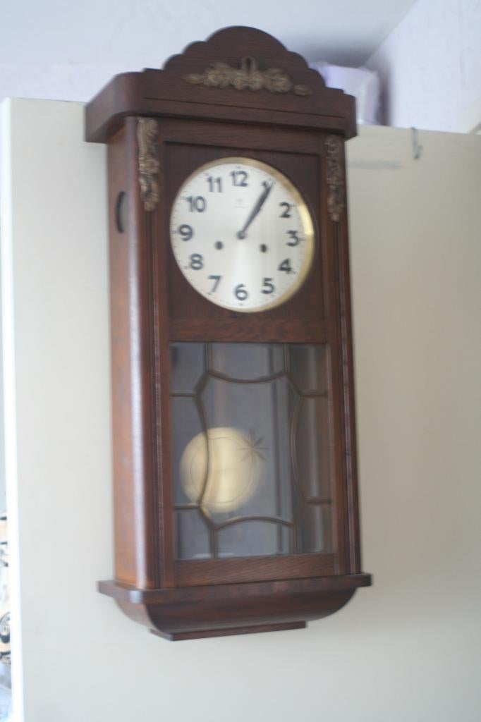 Antieke mooie regulateur klok, Antiek en Kunst, Antiek | Klokken, Ophalen of Verzenden