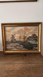Schilderij van schepen op de walvisvaart, Antiek en Kunst, Kunst | Schilderijen | Klassiek, Ophalen of Verzenden
