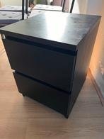 Ikea kastje met 2 lades - Zwart, Ophalen, Minder dan 50 cm, Gebruikt, 1 of 2 laden