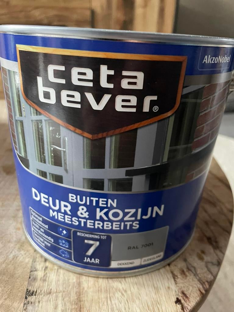 Cetabever buitenbeits Ral 7001,  2,5 liter, Nieuw, Beits, Ophalen of Verzenden, Grijs