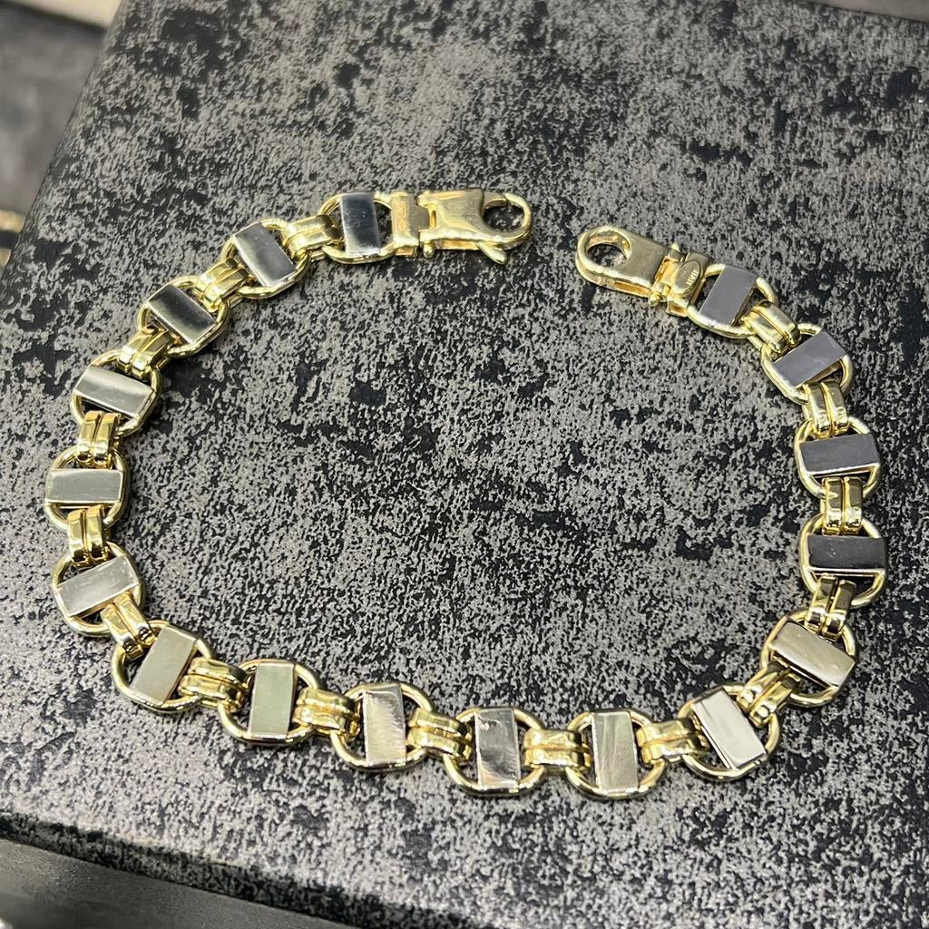 14k gouden armband flat magnum schakel, Ophalen of Verzenden, Nieuw, Goud