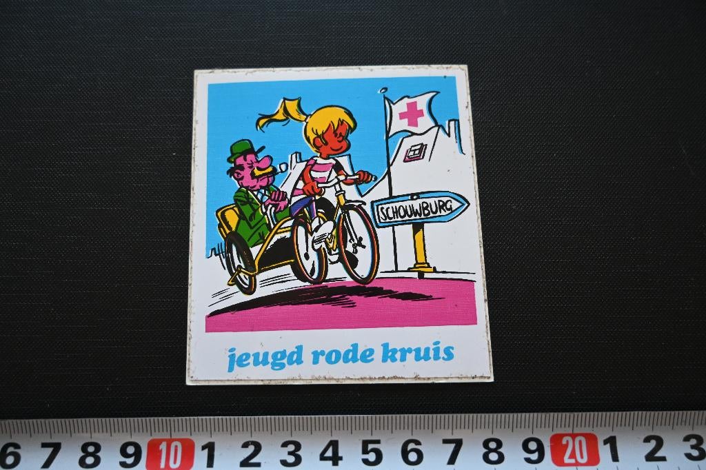 sticker strip jeugd rode kruis - fiets riksja, Ophalen, Zo goed als nieuw