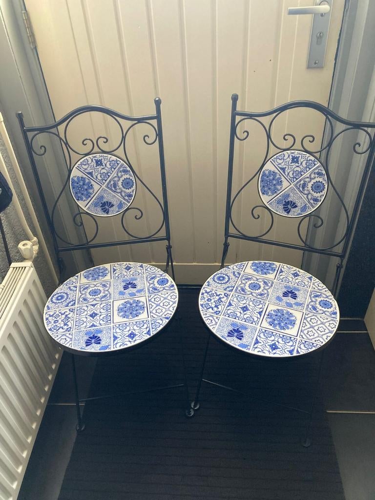 Bistro stoeltjes betegelt  nieuw 45€, Ophalen of Verzenden, Nieuw