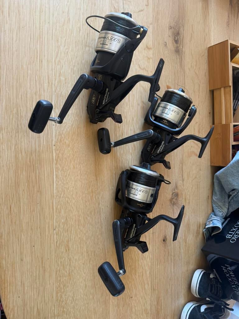 3 shimano 6500B, Watersport en Boten, Hengelsport | Karpervissen, Ophalen of Verzenden, Gebruikt, Molen