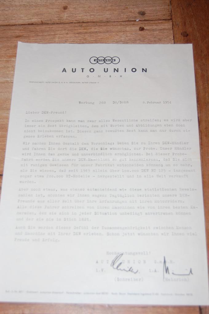 DKW RT 125 1954 Auto Union, Motoren, Handleidingen en Instructieboekjes, Overige merken, Ophalen of Verzenden