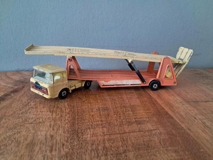 Vintage Matchbox auto transporter vrachtwagen, Hobby en Vrije tijd, Modelauto's | Overige schalen, Gebruikt, Bus of Vrachtwagen