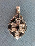 Hanger met granaat en bergkristal in zilver - 20e eeuw, Ophalen of Verzenden, Zo goed als nieuw, Zilver, Zilver