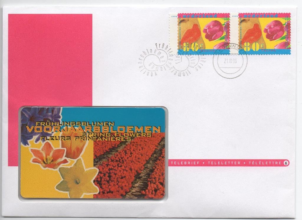 Telebrief 6, Voorjaarsbloemen, Verzamelen, Telefoonkaarten, Ophalen of Verzenden, Nederland