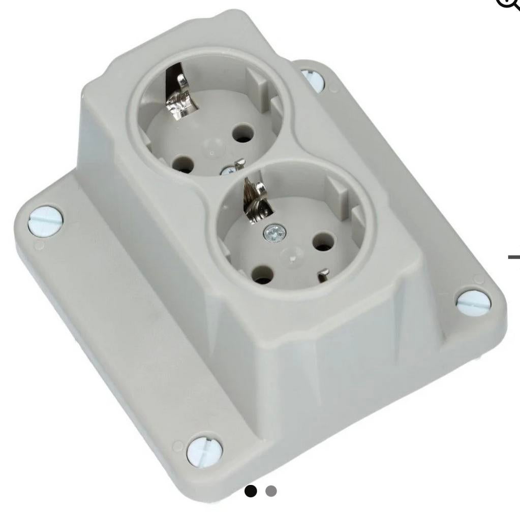 ABB Deksel kabeldoos incl. 2voudig contactdoos bedraad grijs, Ophalen of Verzenden, Nieuw