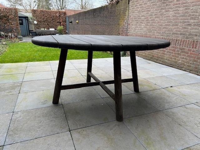 Gommaire ronde teak tuintafel 150 cm diameter, Tuin en Terras, Tuintafels, Ophalen, Gebruikt, Rond, Teakhout