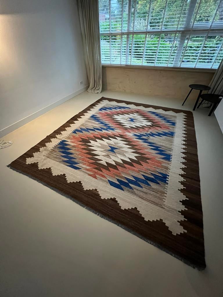 Handgeweven wollen kelim tapijt Afghanistan 300x250cm, Huis en Inrichting, Ophalen, Overige materialen, Gebruikt, 200 cm of meer