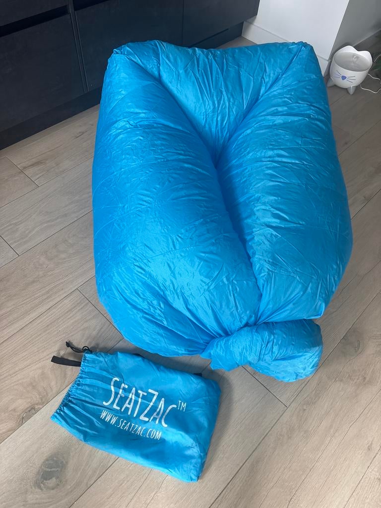 SeatZac blauw, Huis en Inrichting, Zitzakken, Ophalen, Gebruikt, Blauw, Zitzak