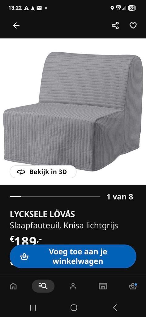 IKEA Lycksele slaapbank, Ophalen, Eenpersoons, 140 cm, Zo goed als nieuw