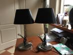 Mooi tafellampen 2 stuks met nikkelen voet., Huis en Inrichting, Lampen | Tafellampen, Ophalen, Zo goed als nieuw, Minder dan 50 cm
